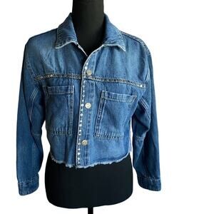 ZARA Denim Jacket with silver studs l 13-14